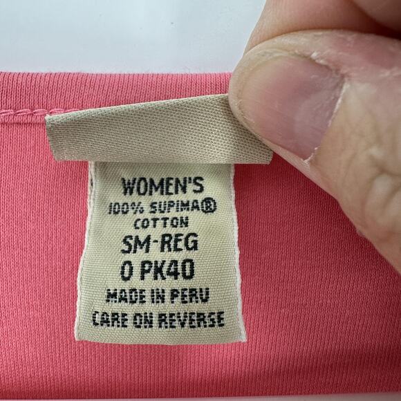 LL Bean Cardigan Sweater Womens Small Pink Button Front 100% Supima Cotton Top - Picture 6 of 9